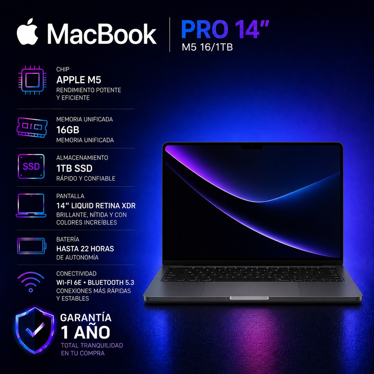 MacBook Pro 14" M5 16GB 1TB
